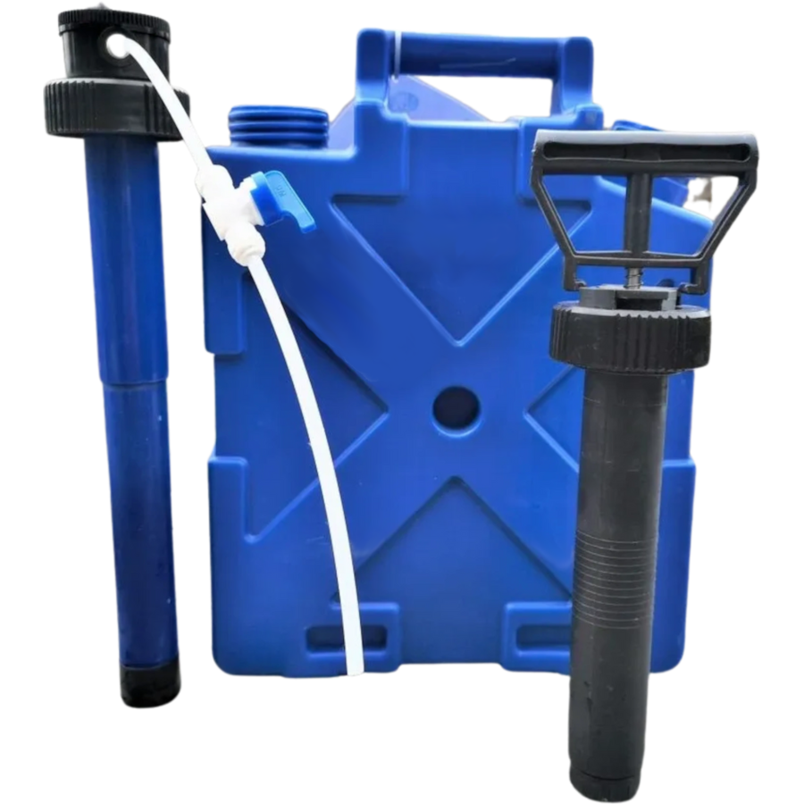 jerrycan with water filter and manual pump